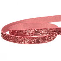 položky Ozdobná stuha růžová třpytivá stuha bižuterní stuha glamour W10mm L10m
