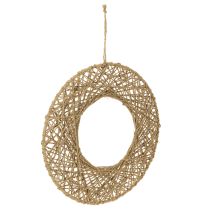 položky Dekorativní jutové kroužky, přírodní styl, závěsná dekorace, boho styl, Ø38cm, 2 kusy, kovové kroužky, dekorace na zeď, dekorace na okno