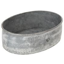 položky Dekorativní kovová miska, oválná, šedá, D 22,5/19,5/16 cm, sada 3 kusů