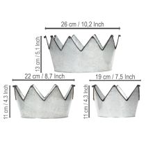 položky Dekorativní miska kovová korunka Ø26,5/22,5/19cm sada 3 kusů