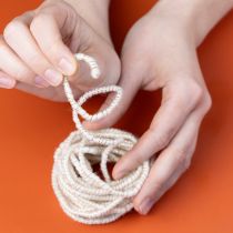 položky Vlněná šňůra bílá se zlatou nití 5m x 5mm s drátkem na dekoraci a tvoření