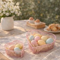 položky Drátěné košíky, ve tvaru srdce, na dekoraci a organizaci, 20 cm, sada 4 kusů