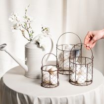 položky Sada drátěných košů ideální pro použití jako dekorace nebo na zahradě, 25 cm, 1 sada