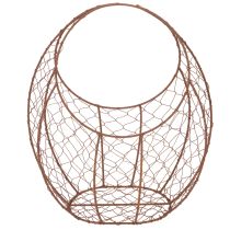 položky Drátěný koš, kovový květináč, jarní dekorace, velikonoční koš, hnědý, rezavý povrch, V34cm D30cm