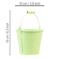 položky Kbelík s rukojetí, květináč, pastelový kov, Ø10cm V8cm, 10 kusů
