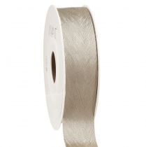 položky Elegantní hedvábná stuha s potiskem peří ve stříbrné barvě - ideální pro slavnostní dekorace šíře 25mm délka 15m
