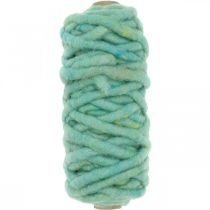 Plstěná šňůra s drátěnou šňůrou fleece zelená 20m