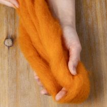 položky Vlněná šňůra, plstěná vlna, oranžová, 2 m, na tvoření, vázání a zdobení