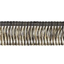 položky Černo-zlatý třásňový lem 4 cm x 25 m - Ideální pro dekoraci věnce, smuteční stuhy a vintage doplňků.