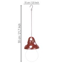 položky Kovové závěsné krmítko, design muchomůrky, červenobílé, 25,5 cm
