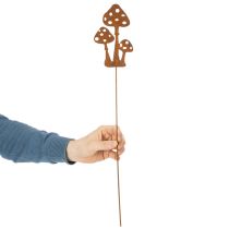 položky Zahradní kůl, zvětralá ocel, dekorativní kůl z muchomůrky, 15 cm, 6 kusů