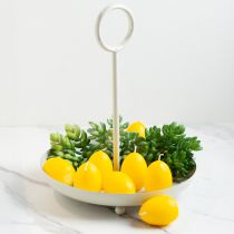 položky Dekorativní kovová miska s uchem pro moderní design obývacího pokoje a dekoraci stolu 31 cm