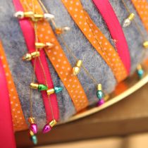 položky Dárková stuha puntíkovaná ozdobná stuha oranžová 10mm 25m