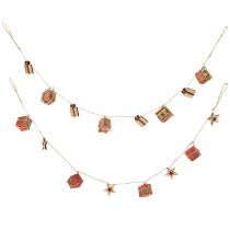 položky Girlanda vánoční dárky a hvězdy červená přírodní zelená 100cm 2ks