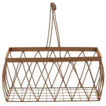 položky Kovový drátěný koš, rezavý vzhled, 28x13,5x14cm, 2 kusy