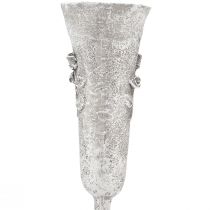 položky Šedá váza na hrob s motivem růže, výška 26 cm, 2 kusy