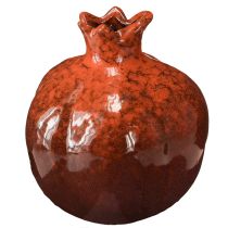 položky Dekorativní váza z granátového jablka, keramická, červenohnědá, Ø10,5 cm, V12 cm