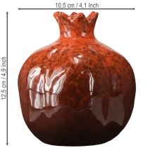 položky Dekorativní váza z granátového jablka, keramická, červenohnědá, Ø10,5 cm, V12 cm