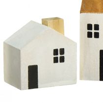 položky Dřevěný domeček dekorativní domečky dřevo bílá hnědá 4,5-8cm 4 ks