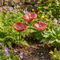 položky Keramická romantická dekorace vlčího květu do jarní zahrady a záhonů 31 cm 6 ks