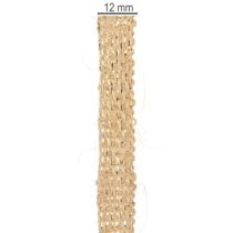 položky Jutová stuha, rustikální ozdobná stuha, přírodní juta, zlatá, 12mm, 10m