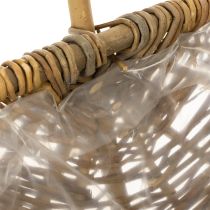 položky Bramborový košík 43/33/23cm s alobalem, přírodní, sada 3 kusů.