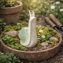 položky Keramická dekorativní figurka šneka pro stylové bydlení a okouzlující stolní dekorace, 16 cm