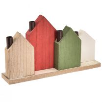 položky Svícen Adventní věnec tyčové svíčky domečky 35cm V20cm