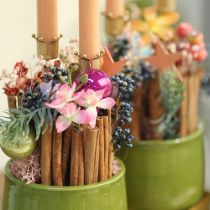 položky Svícen korunka zlatá, kovový tyčový svícen 4 ks