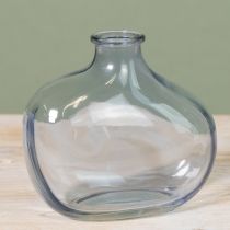položky Malá skleněná váza, čirá, moderní, mini váza, sklo, modrá, 11×6×10cm, 3 ks