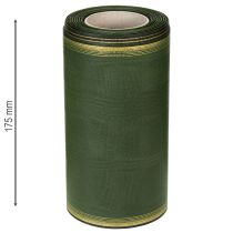 položky Elegantní moaré věnečková stuha, 175 mm, tmavě zelená s perleťovým okrajem a taftovou vazbou pro slavnostní příležitosti
