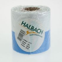 položky Moaré modrobílá věnečková stuha, 100mm dekorativní taftová stuha