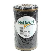 položky Elegantní moaré věnečková stuha, 175 mm černá s perleťovým okrajem a taftovou vazbou, ozdobná stuha pro pohřební květinářství, mašle, 25 m