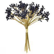 položky Umělé bobule modré umělé rostliny 28cm 12 kusů v svazku