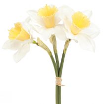 položky Umělé narcisy hedvábné květy bílý narcis 40cm 3 ks