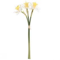 položky Umělé narcisy hedvábné květy bílý narcis 40cm 3 ks
