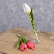 položky Umělý tulipán, realistická dekorace, odolná umělá květina do domácnosti, 21 cm, 6 kusů