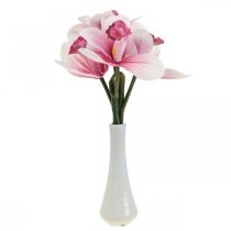 Umělé orchideje umělé květiny ve váze bílá/růžová 28cm