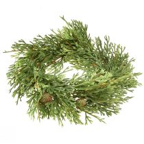položky Malý umělý věnec z jedle, zelený se šiškami, Ø24cm, vánoční