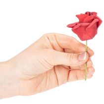 položky Umělý květ červené růže se stonkem, 5 cm, 100 kusů