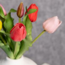 položky Kytice umělých tulipánů, barevná, realistická dekorace, vysoká kvalita pro domácnost, 43 cm, 7 kusů