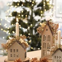 položky Umělé rostliny len umělé zlato Adventní dekorace 54cm 4 ks