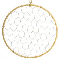 položky Kovový ozdobný kroužek na zavěšení Raffia Silver Natural Ø28cm 4 ks
