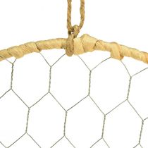 položky Kovový ozdobný kroužek na zavěšení Raffia Silver Natural Ø28cm 4 ks