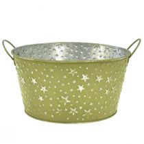 položky Kovová miska s hvězdičkami a uchy zelená Ø20cm H11,5cm
