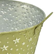 položky Kovová miska s hvězdičkami a uchy zelená Ø20cm H11,5cm