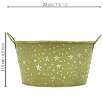 položky Kovová miska s hvězdami a uchy, zelená, Ø20cm, V11,5cm