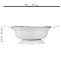 položky Kovová dekorativní miska, bílá a černá, Ø16,5 cm, V6,5 cm, 4 kusy