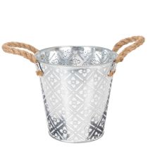 položky Kovový květináč, květináč s úchyty, květináč s květinovým vzorem Ø18cm