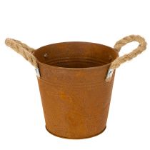 položky Kovový květináč s uchy, bylinkový květináč, dekorace z rezu Ø16,5 cm V15 cm